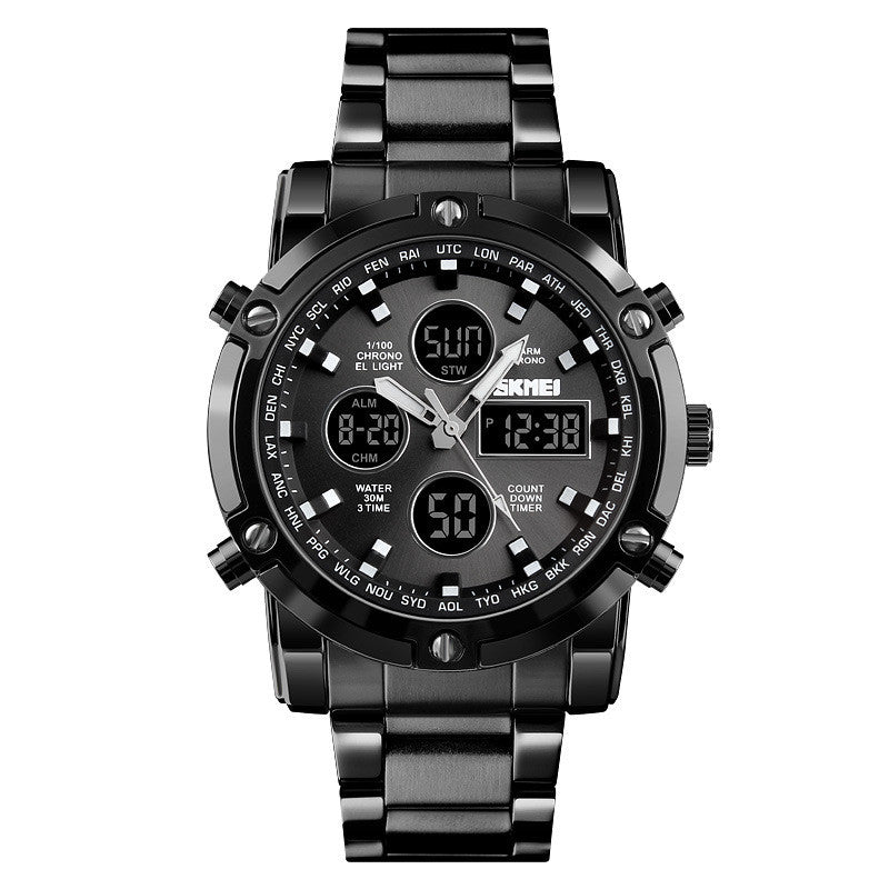 Men's dual movement watch