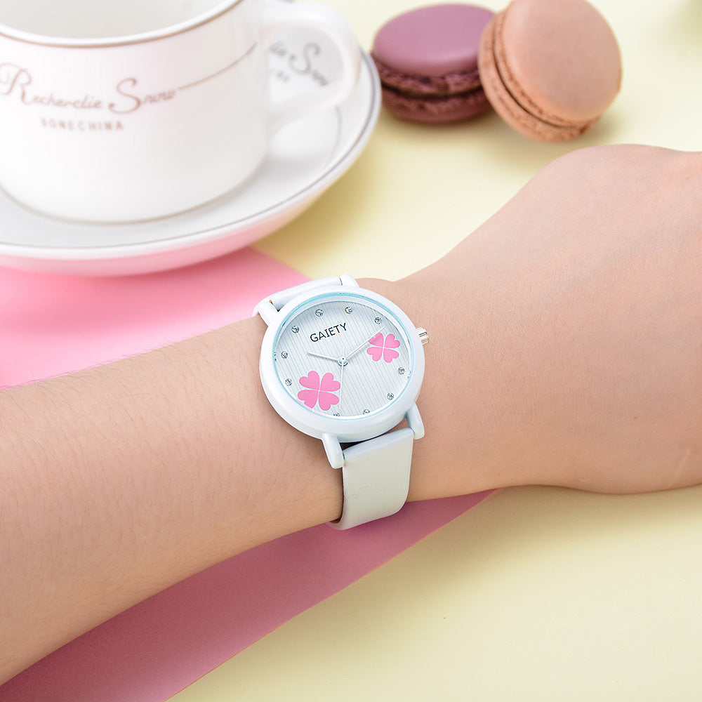 Korean girls watch popular smalland elegant clover pattern