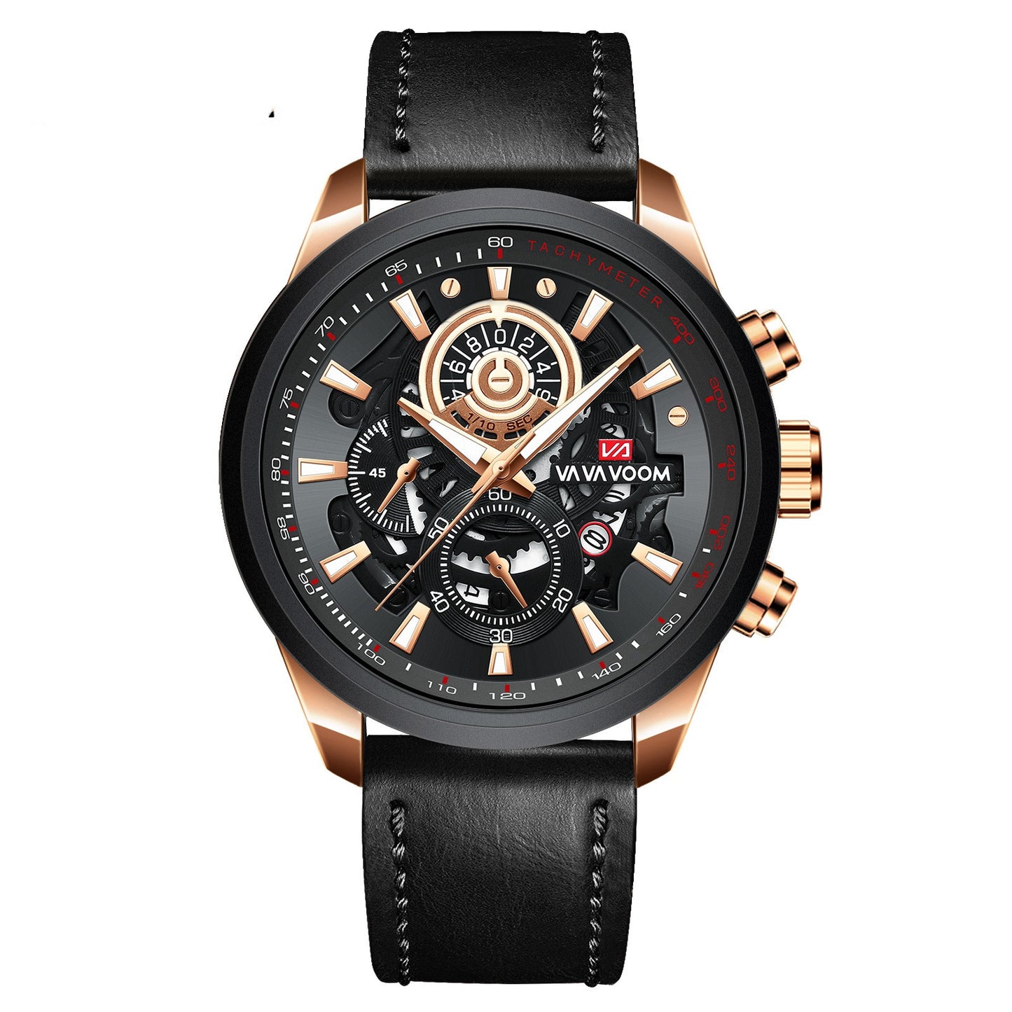 Quartz Watch For Men Black Gold Man Business Non Automatic Machine