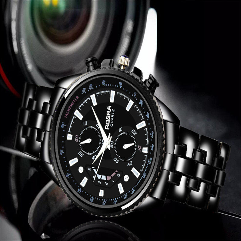 Men's steel band quartz watch