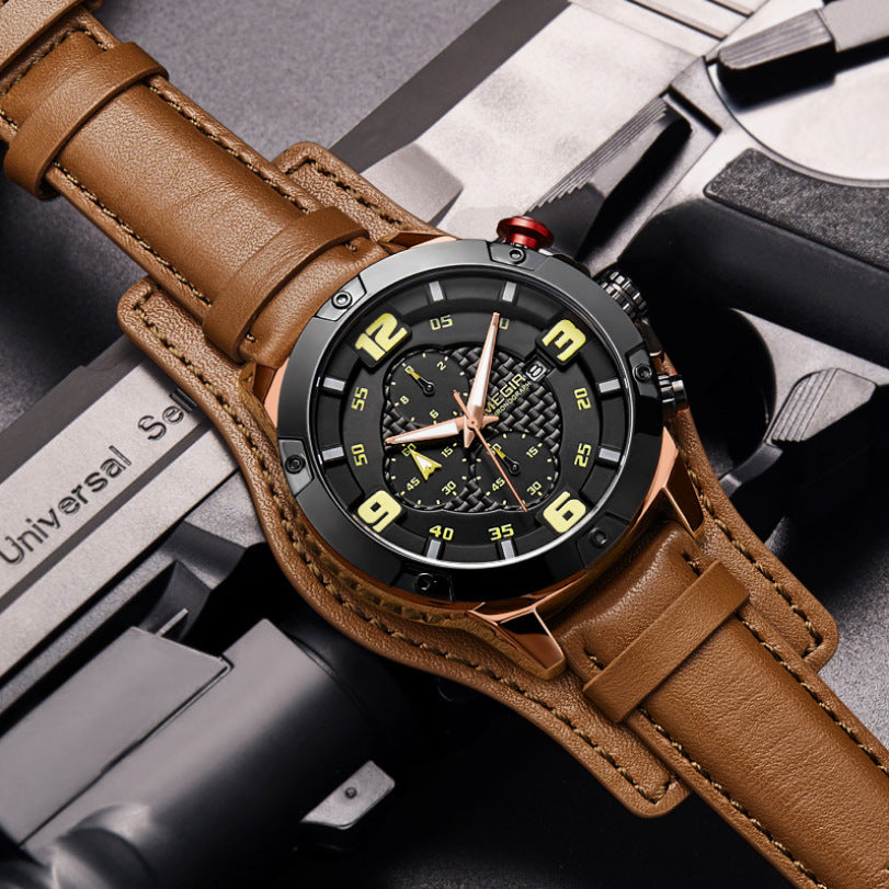 Multifunctional Calendar Double-layer Belt Quartz Watch