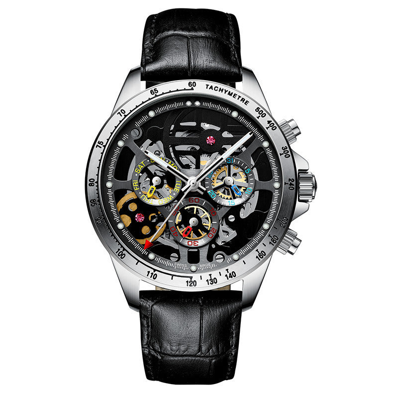 Double-sided Hollow Stainless Steel Automatic Mechanical Watch