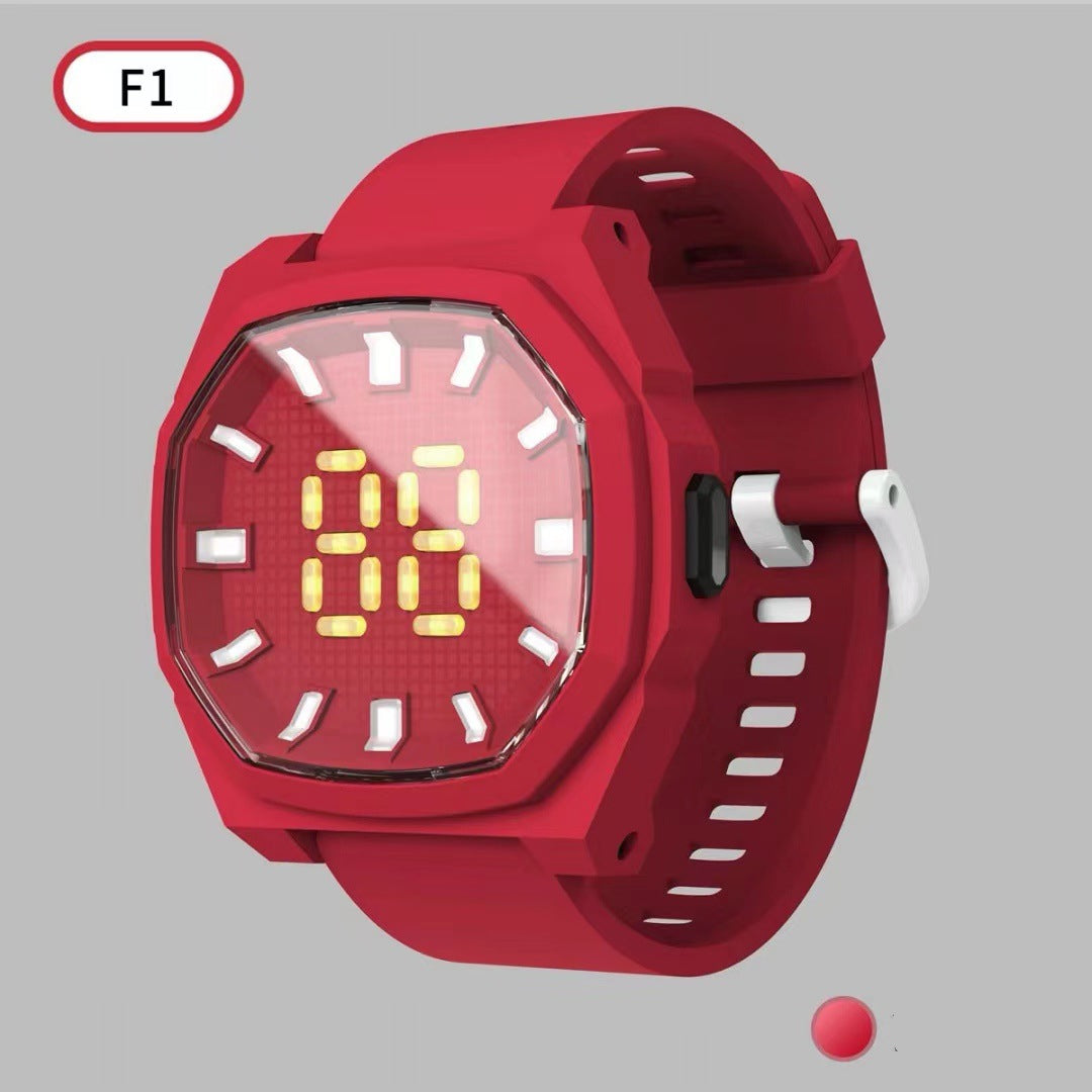 LED Electronic F1 Square 3D Digital Sports Kids Watch