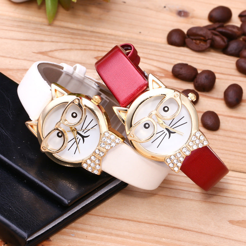 Light board mechanical cat glasses watch