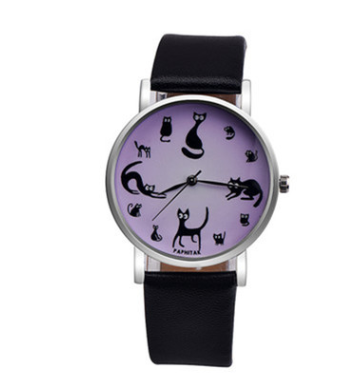 Explosive cat light skin girl belt watch small lazy animal quartz watch