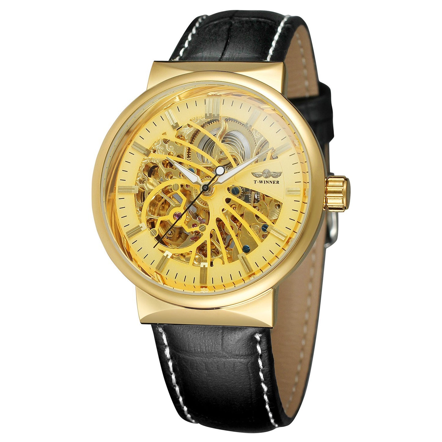 Fully hollow men's automatic mechanical watch