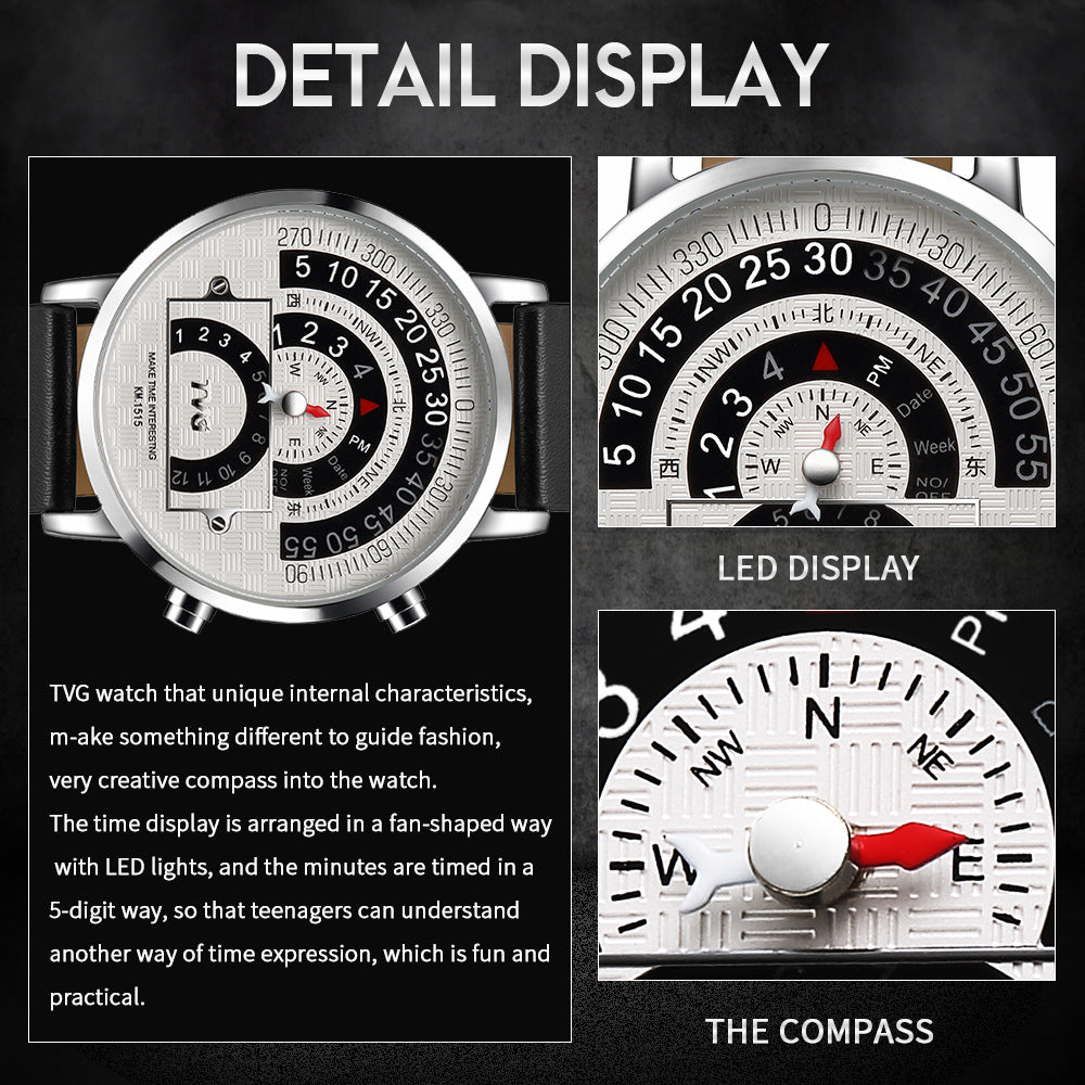 Casual Compass Watch Men's Electronic Watch