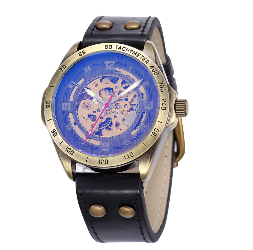 Casual hollow nostalgic style automatic mechanical watch