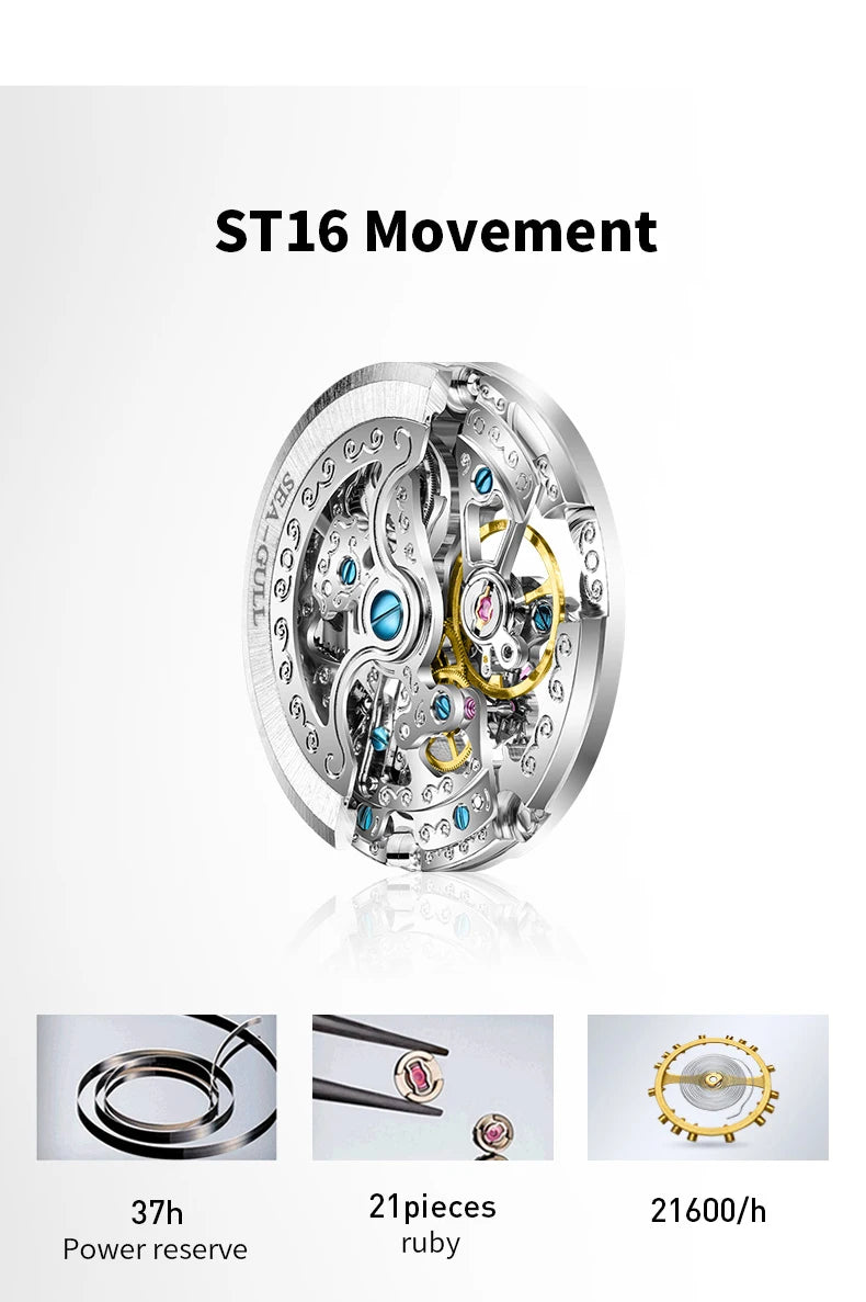 Fashion Women's Watch Leather Strap Waterproof Skeleton Automatic