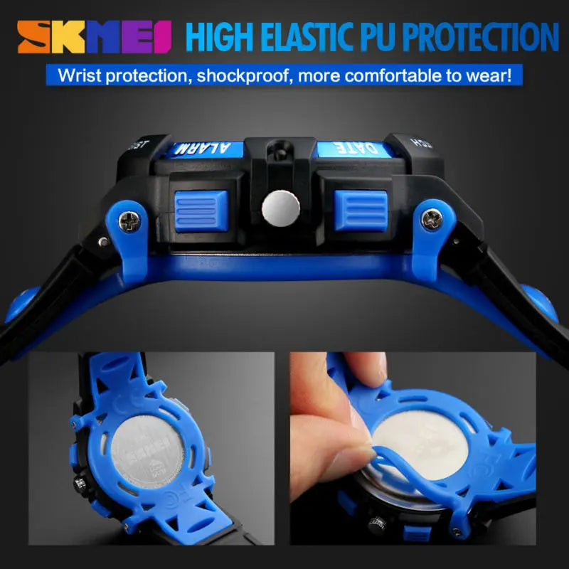 SKMEI Back Light Dual Time Display Sports Kids Watches