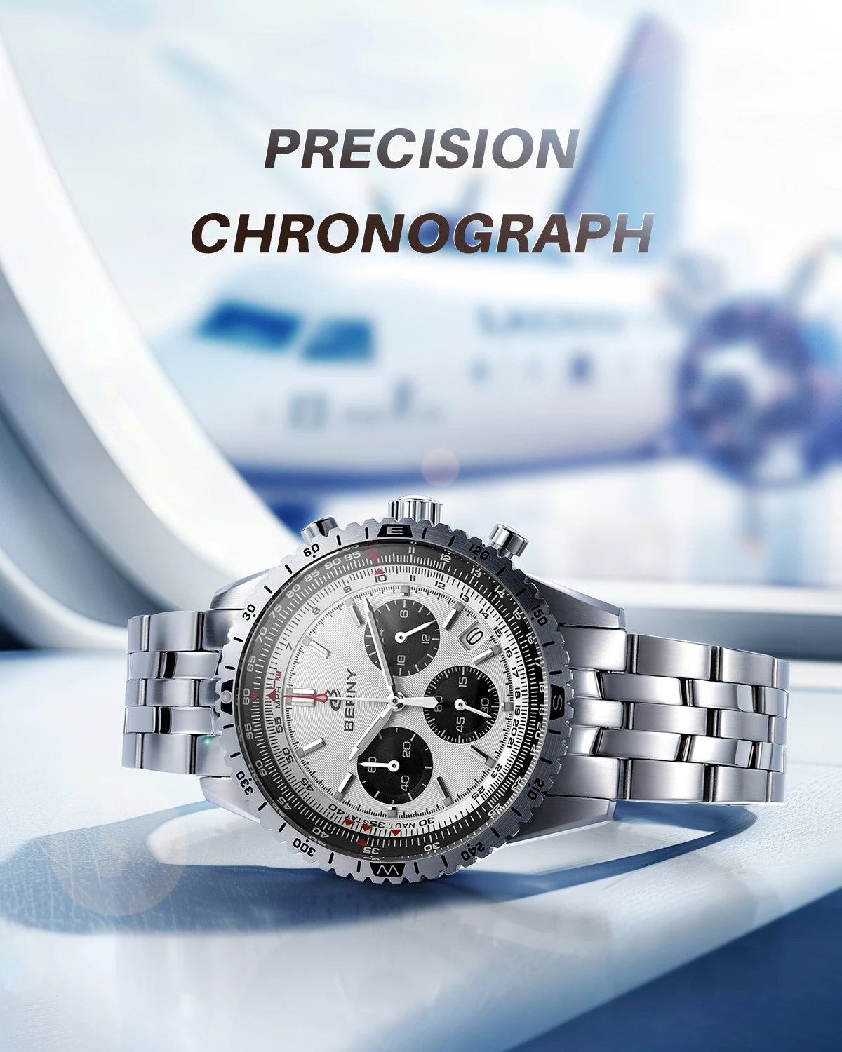 Chronograph Watches for Men Aviation Multifunction Quartz