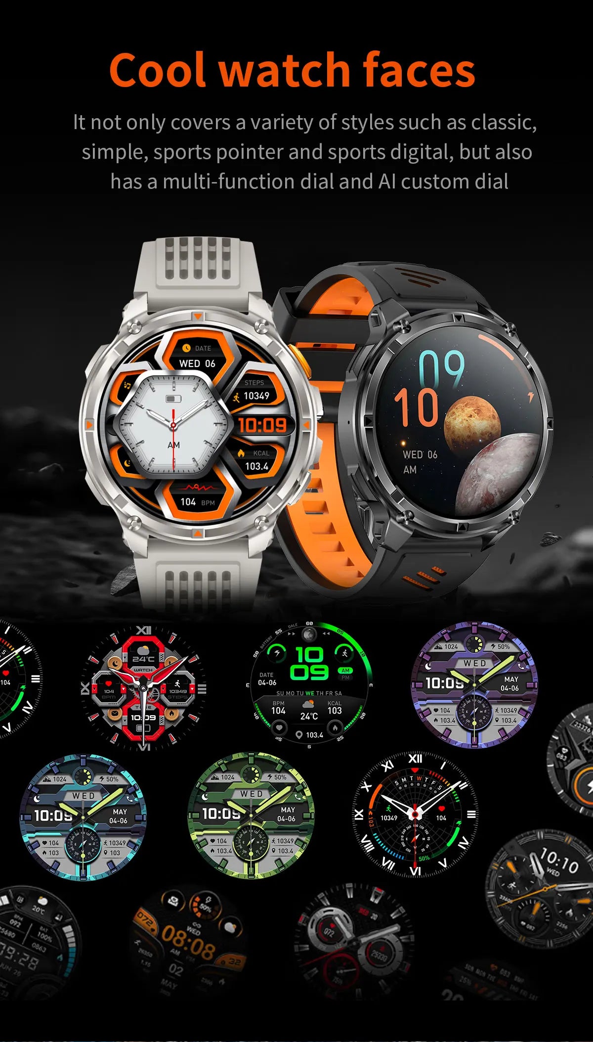 New T-Rex3 Pro 1100mAh Battery Smart Watch GPS Smartwatch