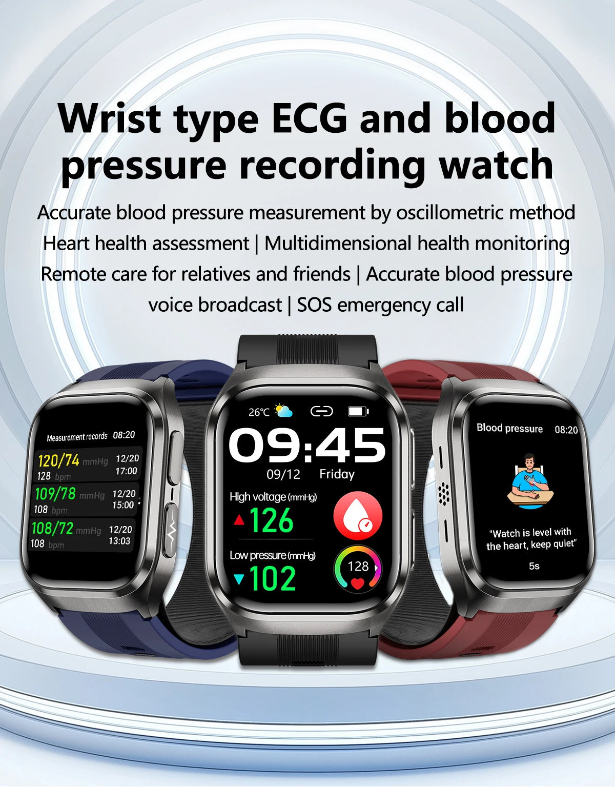 New Airbag Smart Watch Men AI Diagnosis Accurate Blood Pressure