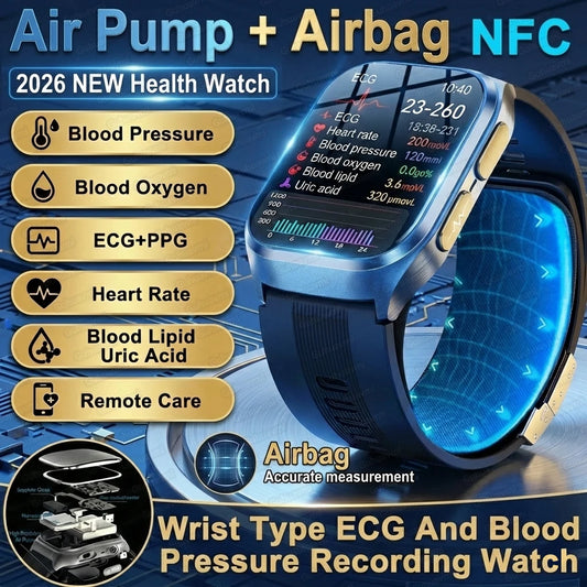 New Air Pump Airbag True Blood Pressure Smartwatch