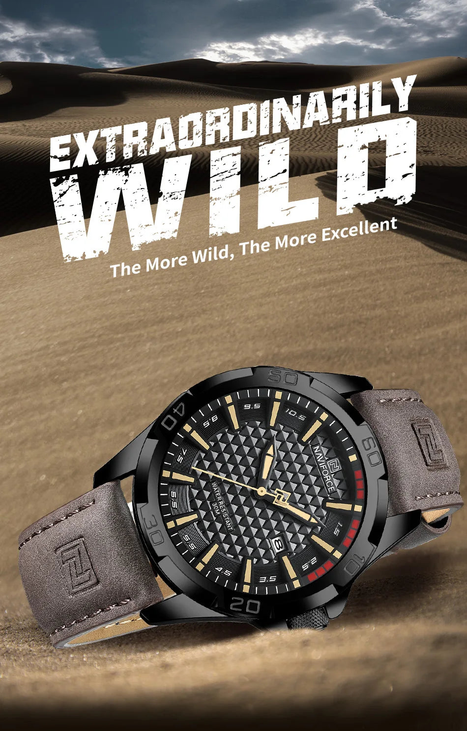 Men Casual Sport Military Quartz Calendar Wrist Watch for Man