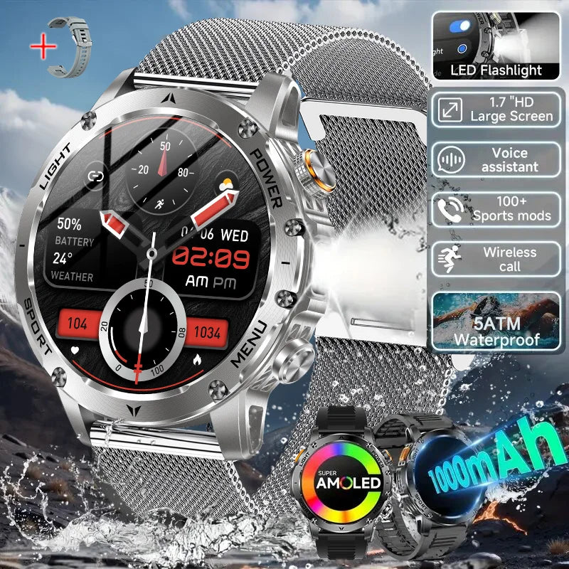 New GPS Outdoor Sports Smart Watch Men AMOLED Screen