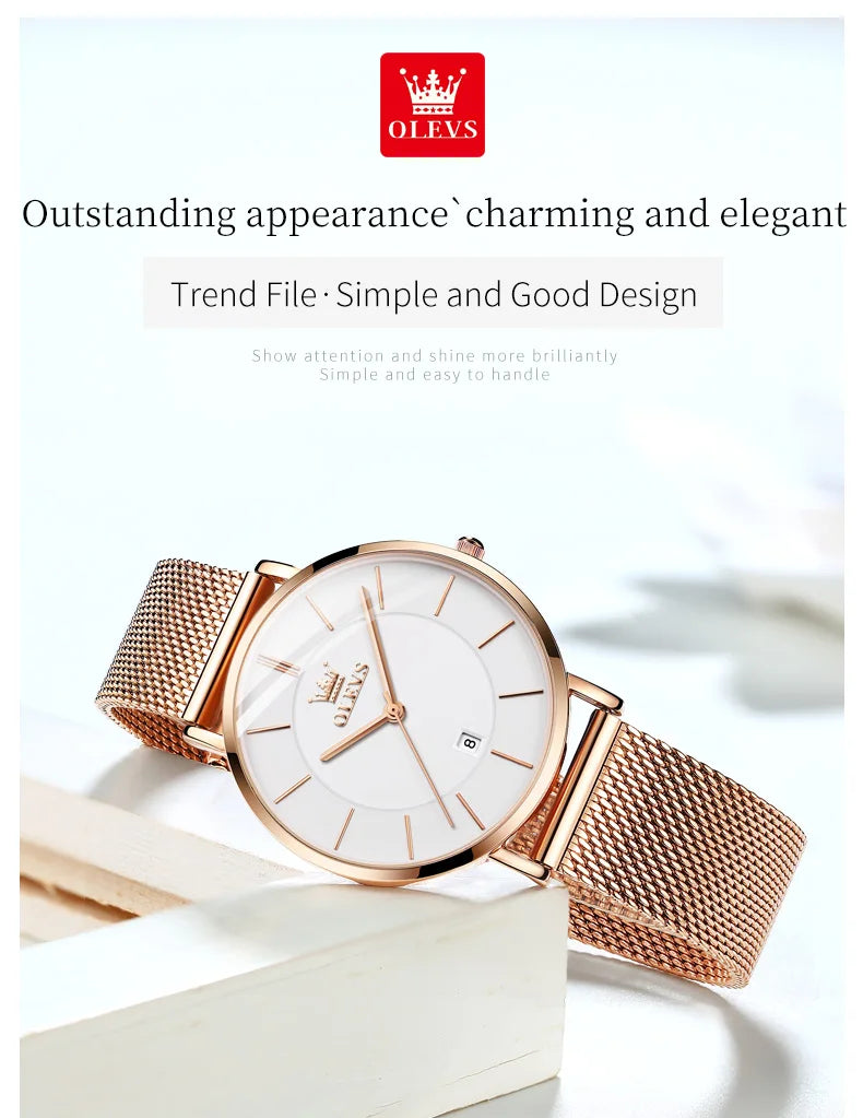 OLEVS Watches For Women Quartz Waterproof Watch Luxury
