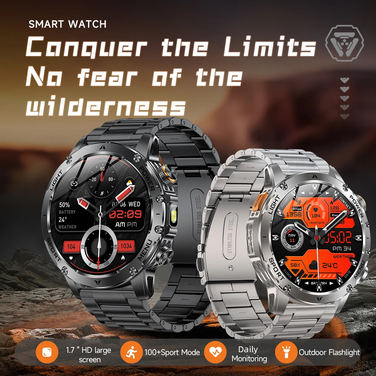New GPS Outdoor Sports Smart Watch Men AMOLED Screen