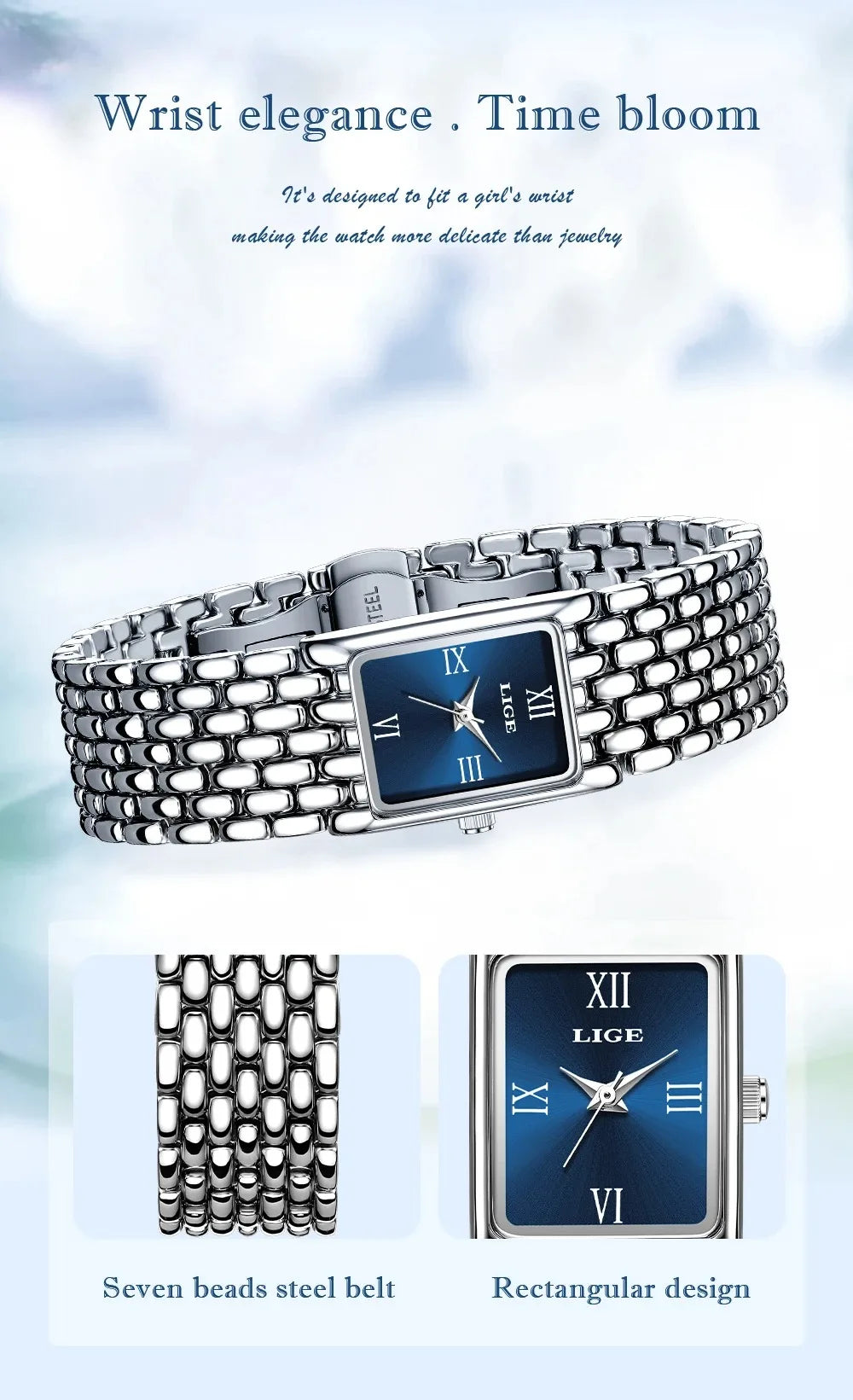 LIGE New Design Ladies Watch Fashion Quartz Wristwatch