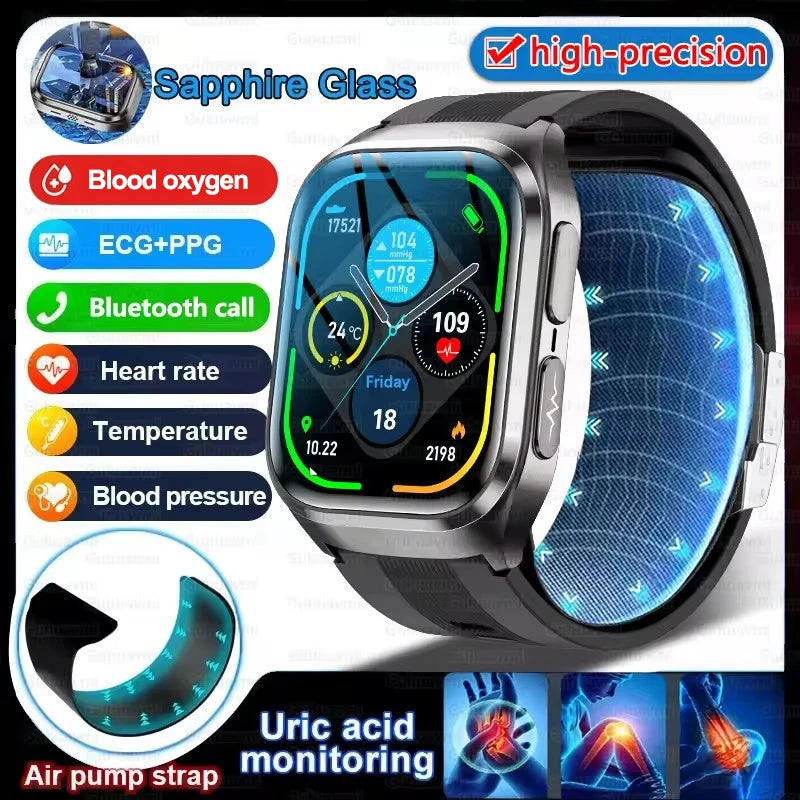 True Blood Pressure Smart Watch Air Pump Airbag Smart Bracelet