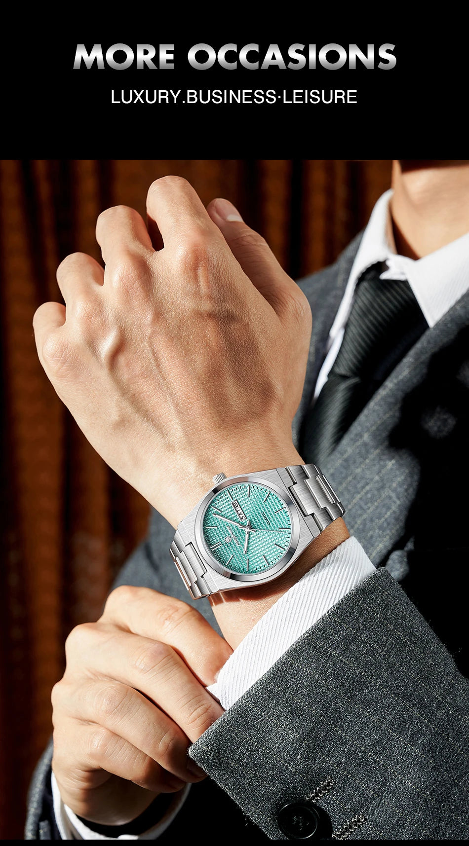 Original Luxury Men Clock Fashion Luminous Waterproof