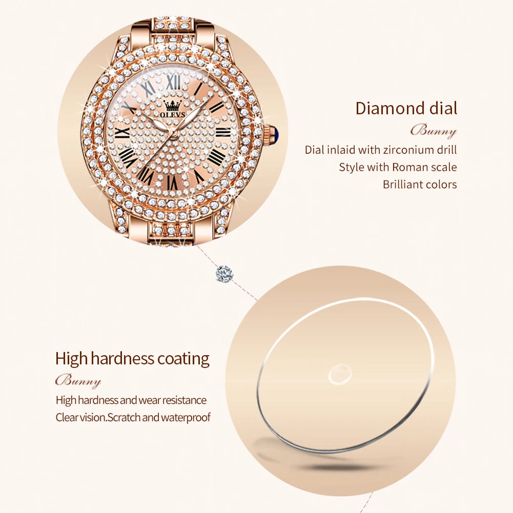 Luxury All Diamond Original Quartz Watch for Women