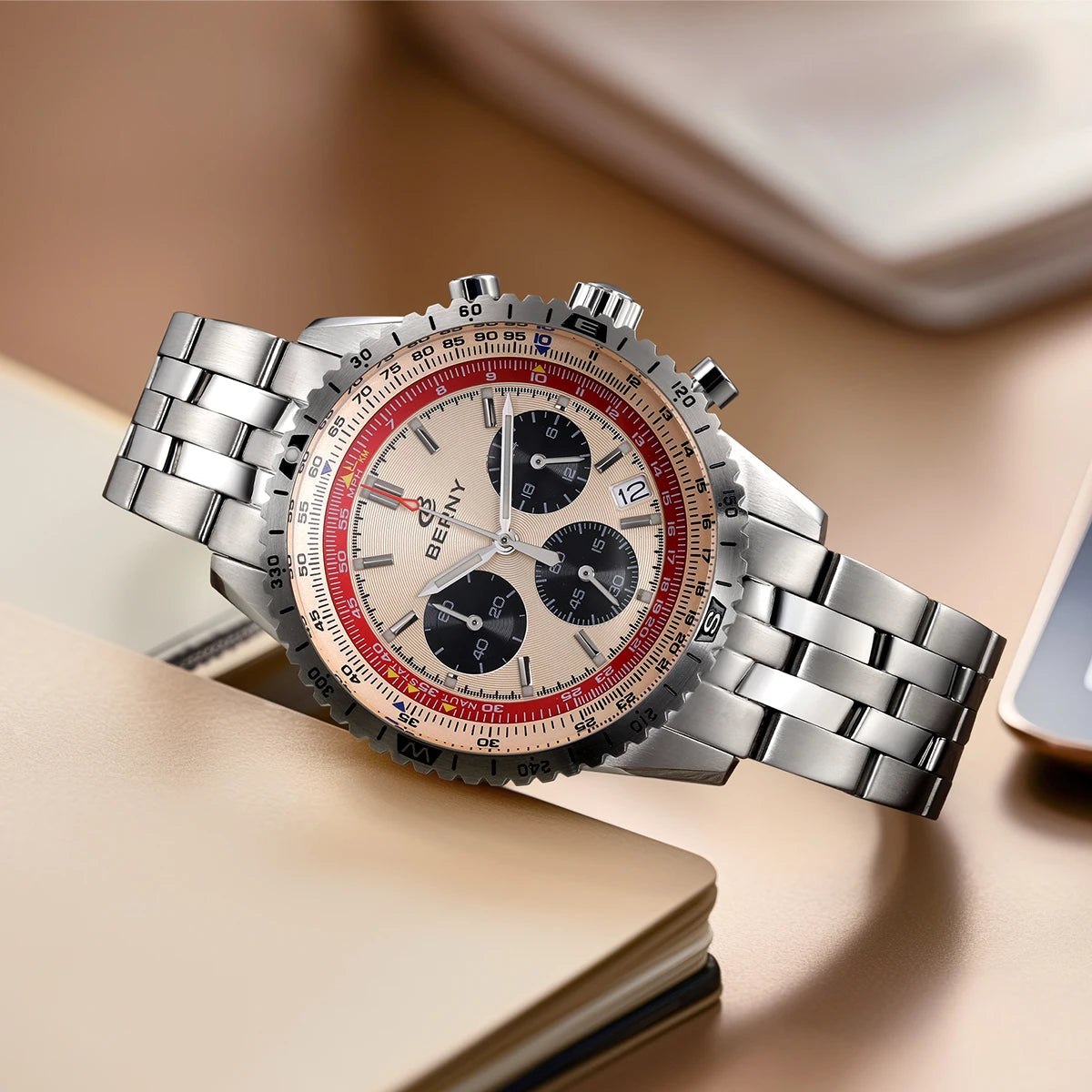 Chronograph Watches for Men Aviation Multifunction Quartz