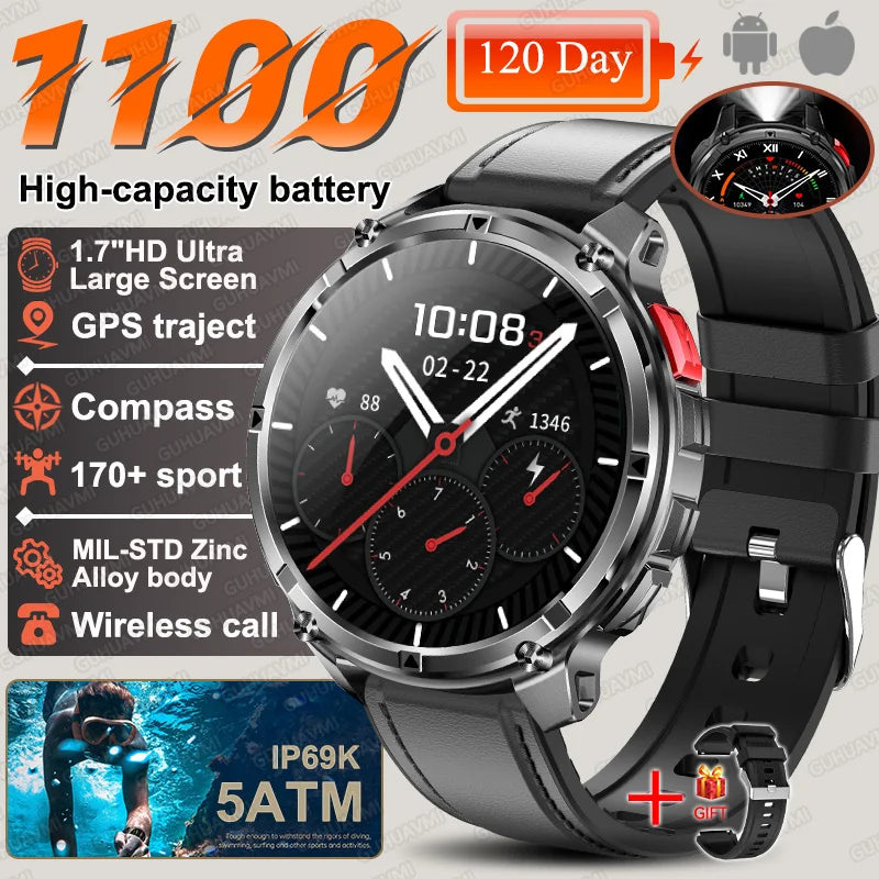 New T-Rex3 Pro 1100mAh Battery Smart Watch GPS Smartwatch