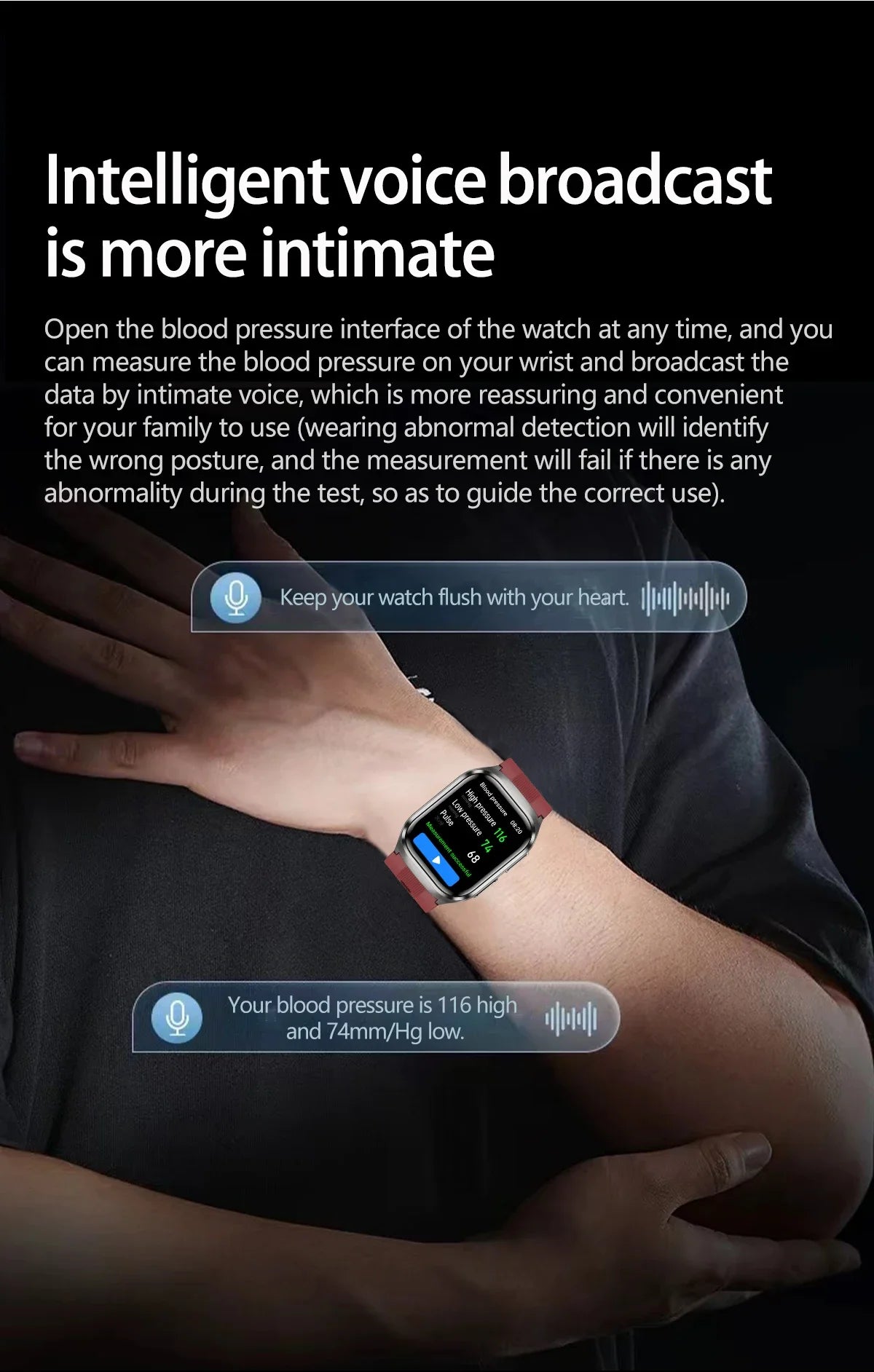 New Air Pump Airbag True Blood Pressure Smartwatch
