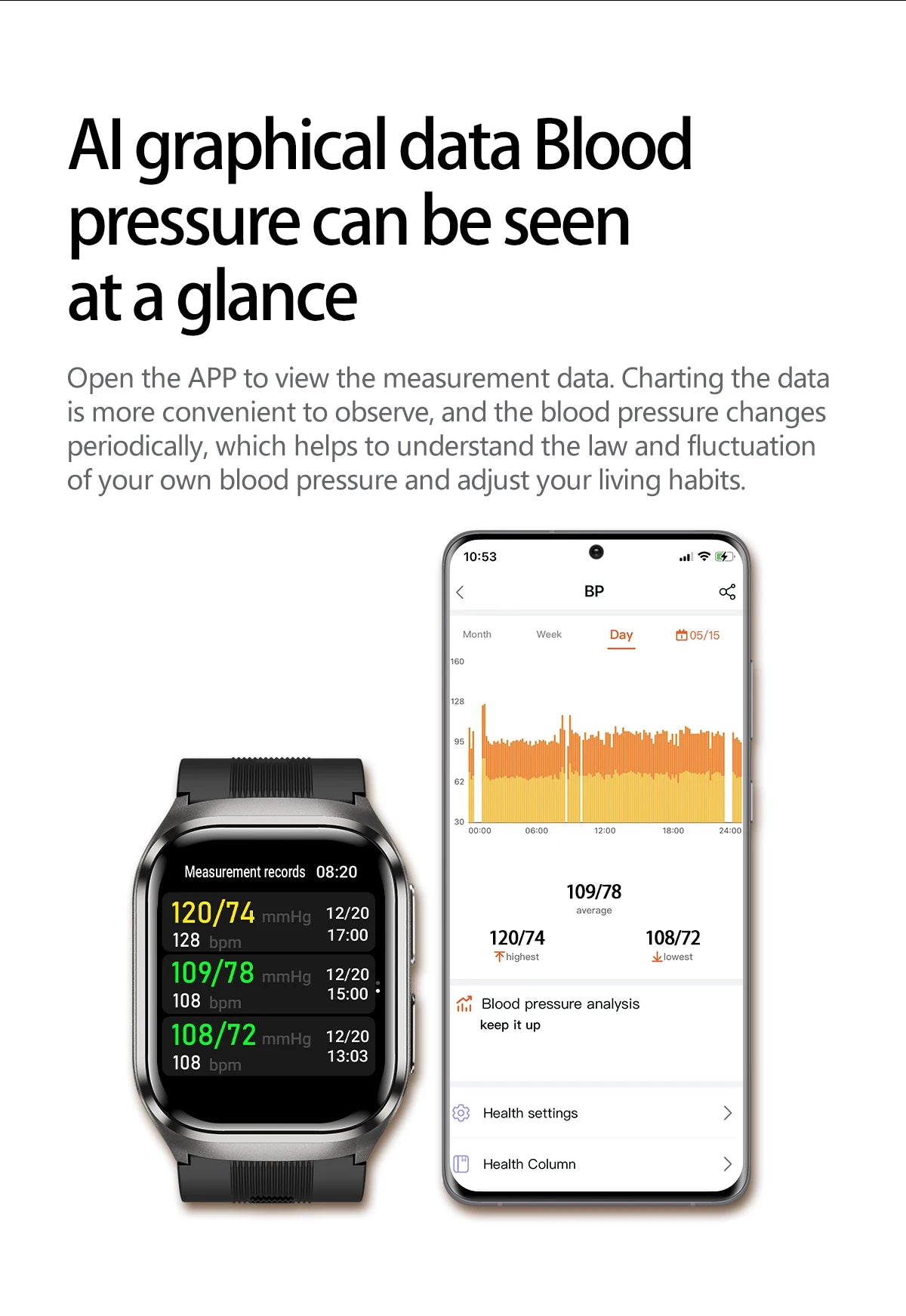 New Airbag Smart Watch Men AI Diagnosis Accurate Blood Pressure