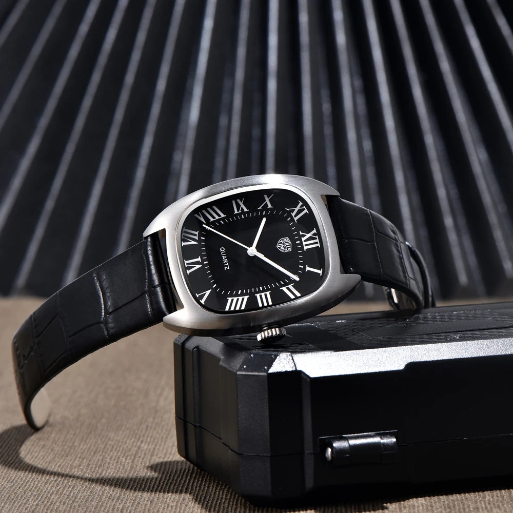 New Men's Watches Top Brand Luxury Oval Quartz Watch