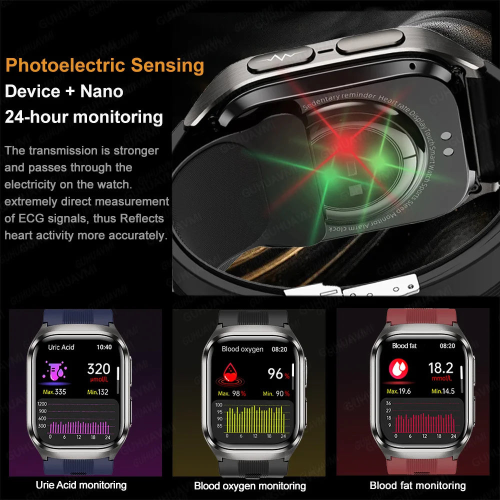 New Airbag Smart Watch Men AI Diagnosis Accurate Blood Pressure
