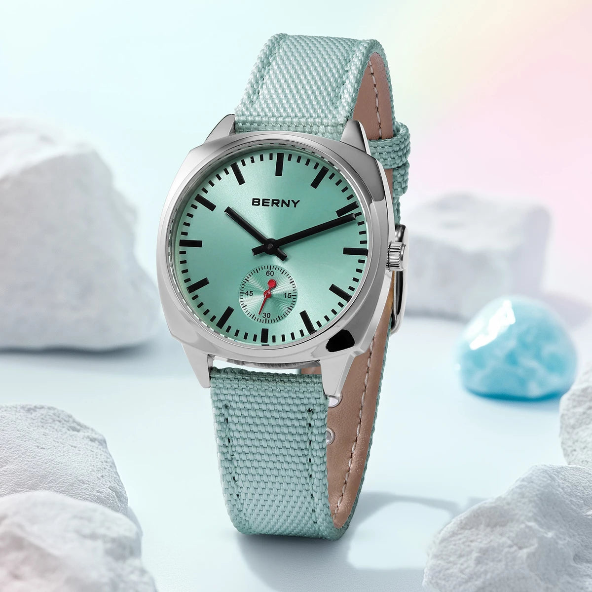 Ladies Railway Watch Canvas Women Wristwatch Quartz