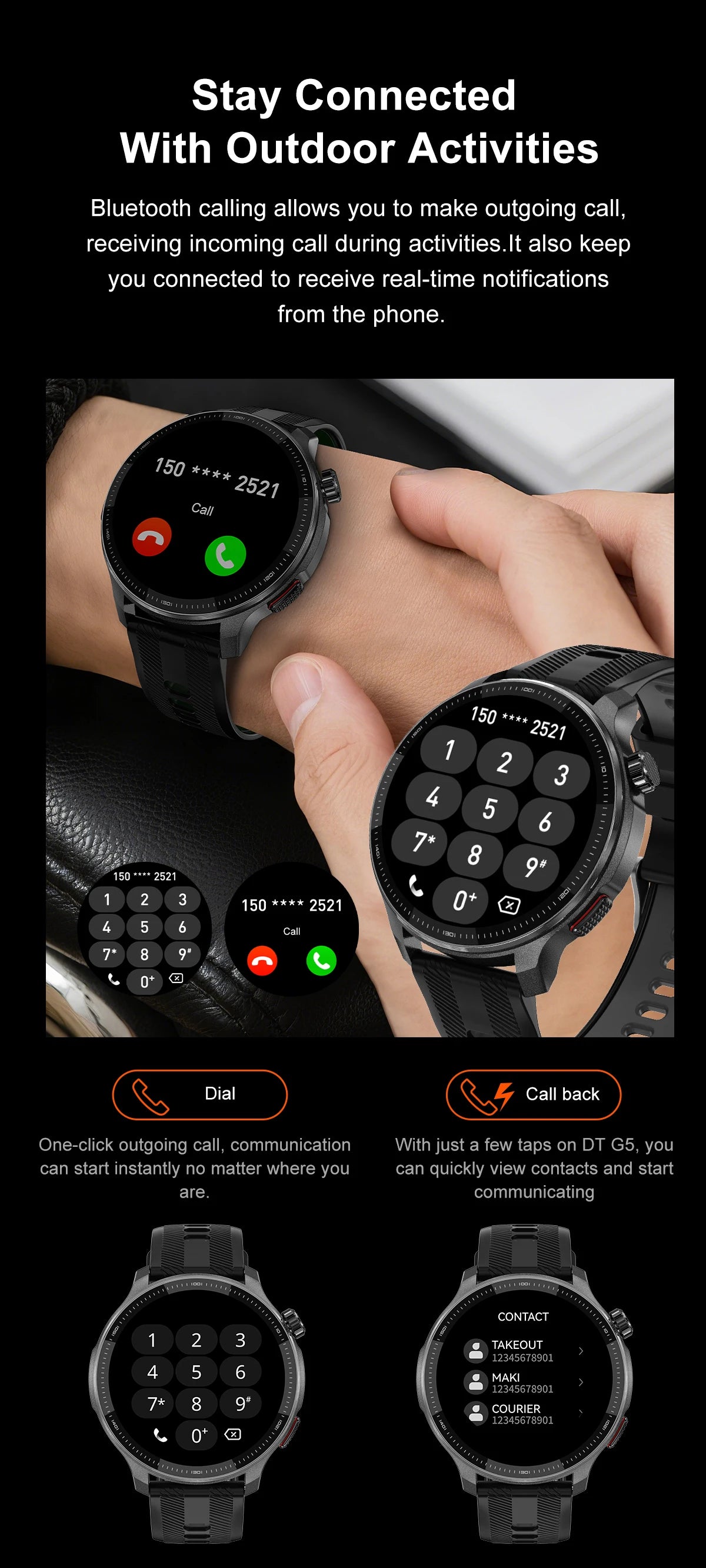 NEW 4G Memory GPS Offline Map Position Smart Watch Sports