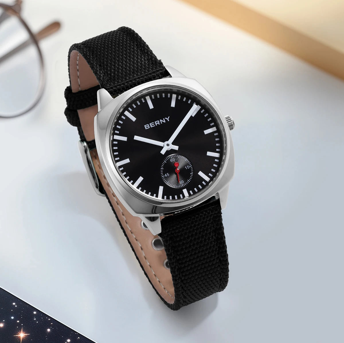 Ladies Railway Watch Canvas Women Wristwatch Quartz
