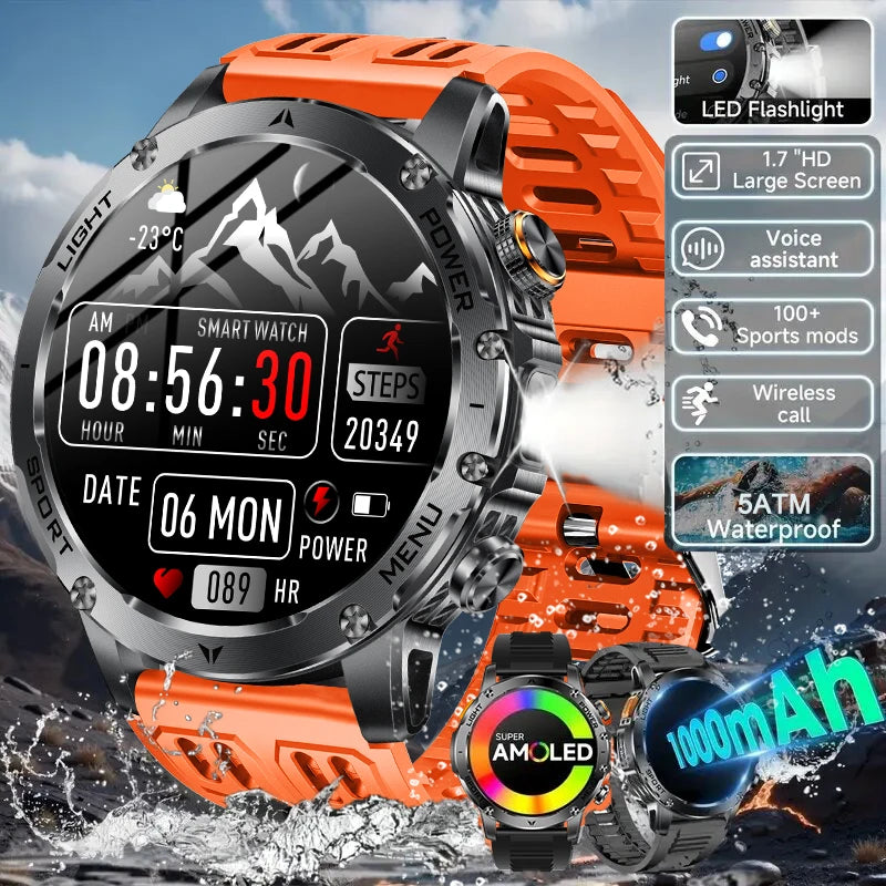 New GPS Outdoor Sports Smart Watch Men AMOLED Screen