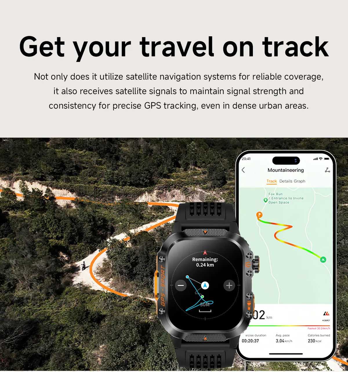 New Military Grade Outdoor GPS Smart Watches Men Compass
