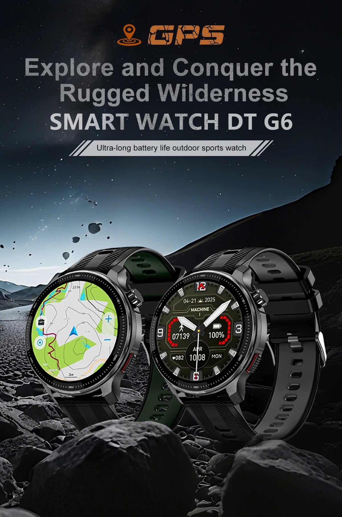 NEW 4G Memory GPS Offline Map Position Smart Watch Sports
