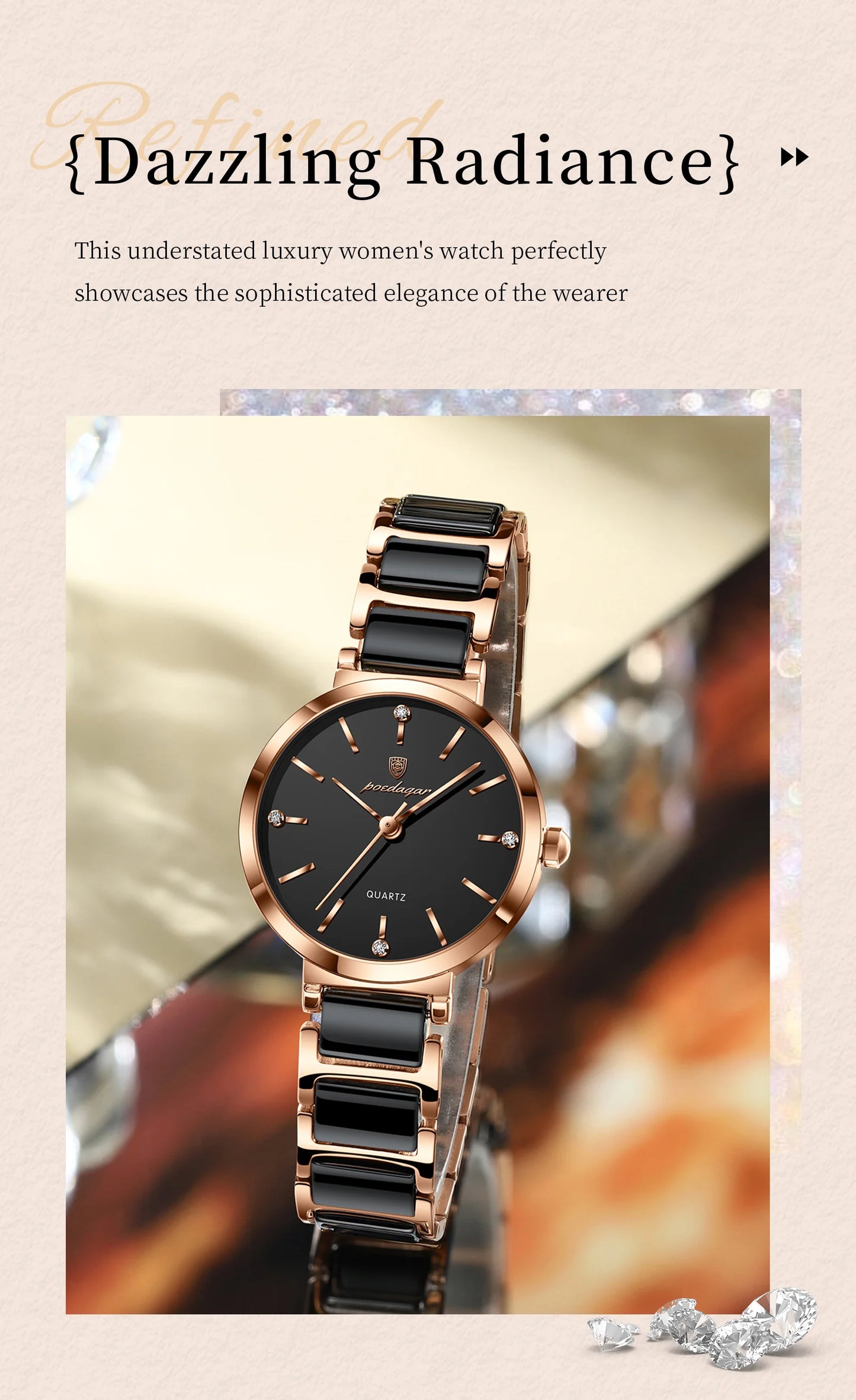 Top Diamond Luxury Watch For Woman High Quality Waterproof