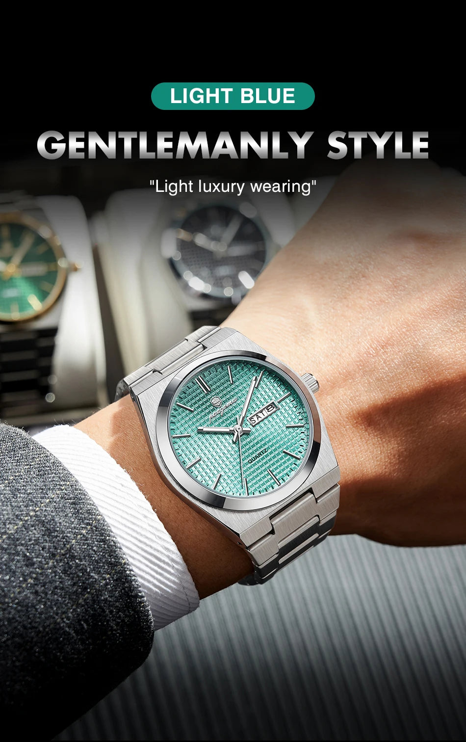 Original Luxury Men Clock Fashion Luminous Waterproof