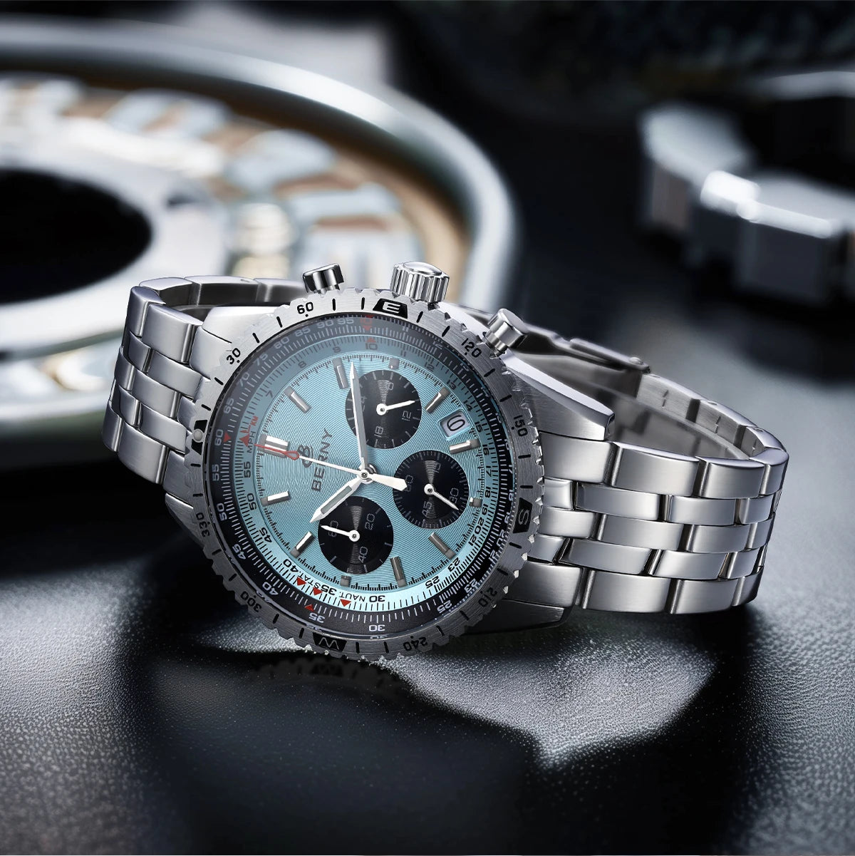 Chronograph Watches for Men Aviation Multifunction Quartz