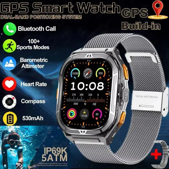 NEW TANK X5 Smartwatch 5ATM Waterproof GPS Dual-Frequency