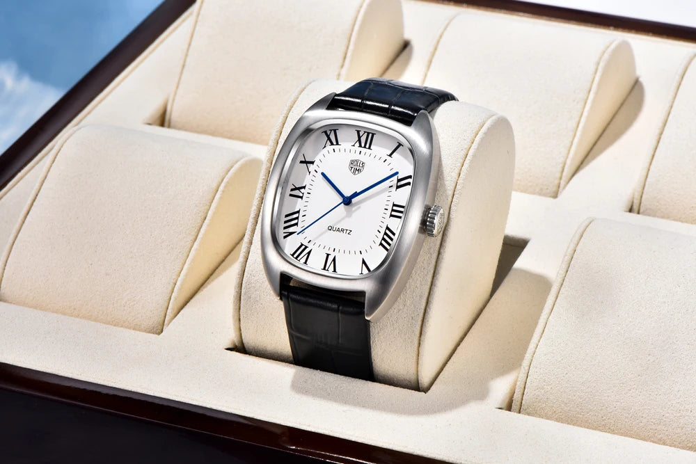 New Men's Watches Top Brand Luxury Oval Quartz Watch