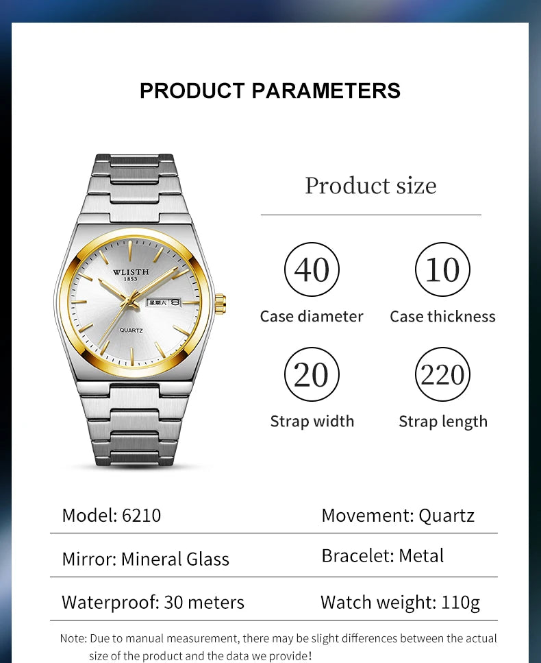 Man Watch Quartz Watch Luxury Waterproof Luminous