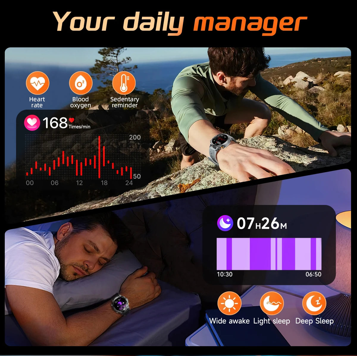 New GPS Outdoor Sports Smart Watch Men AMOLED Screen