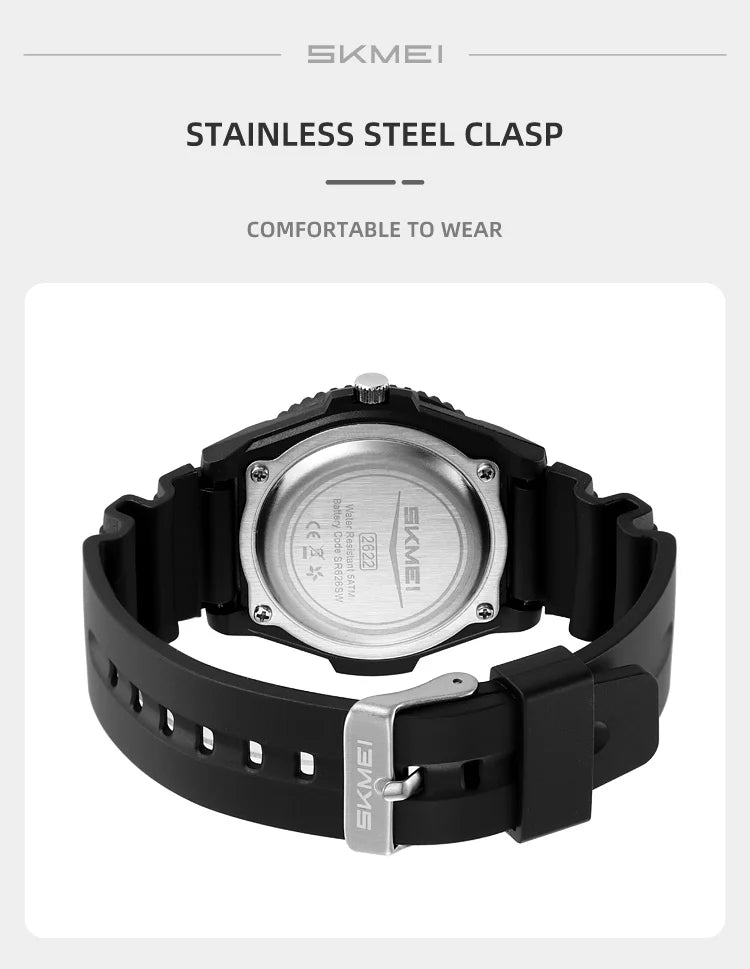 SKMEI 2622 Fashion Quartz Wristwatch 50M Waterproof Kid Watch