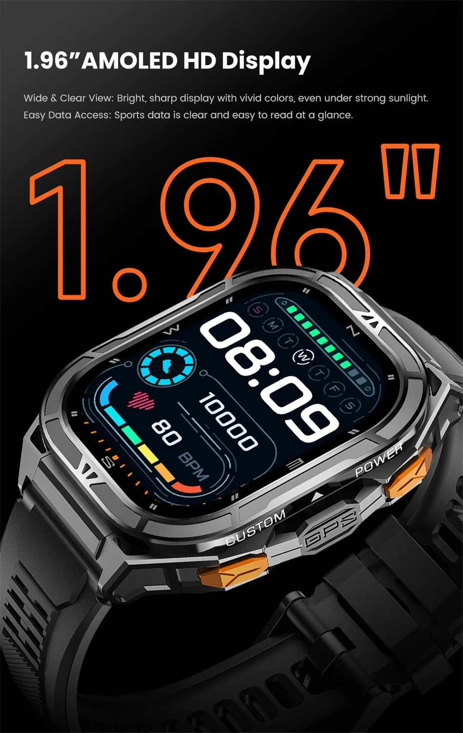 NEW TANK X5 Smartwatch 5ATM Waterproof GPS Dual-Frequency