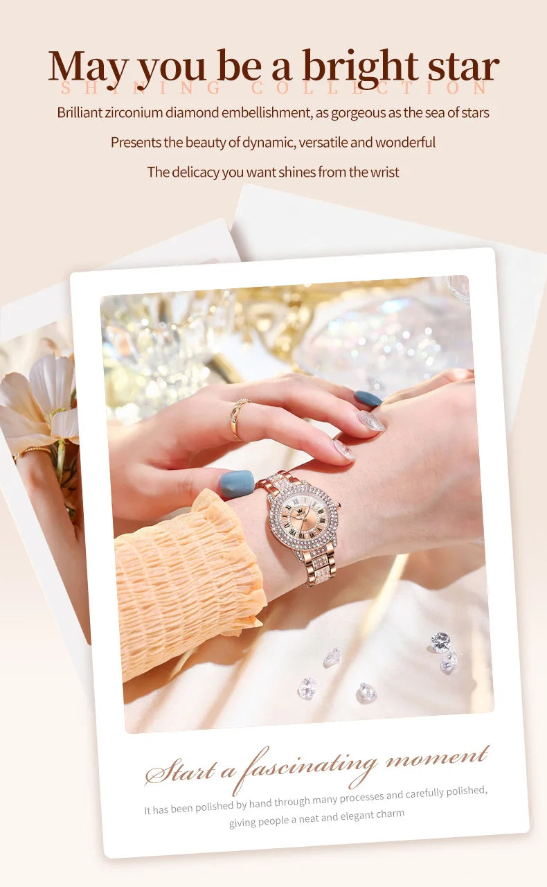 Luxury All Diamond Original Quartz Watch for Women