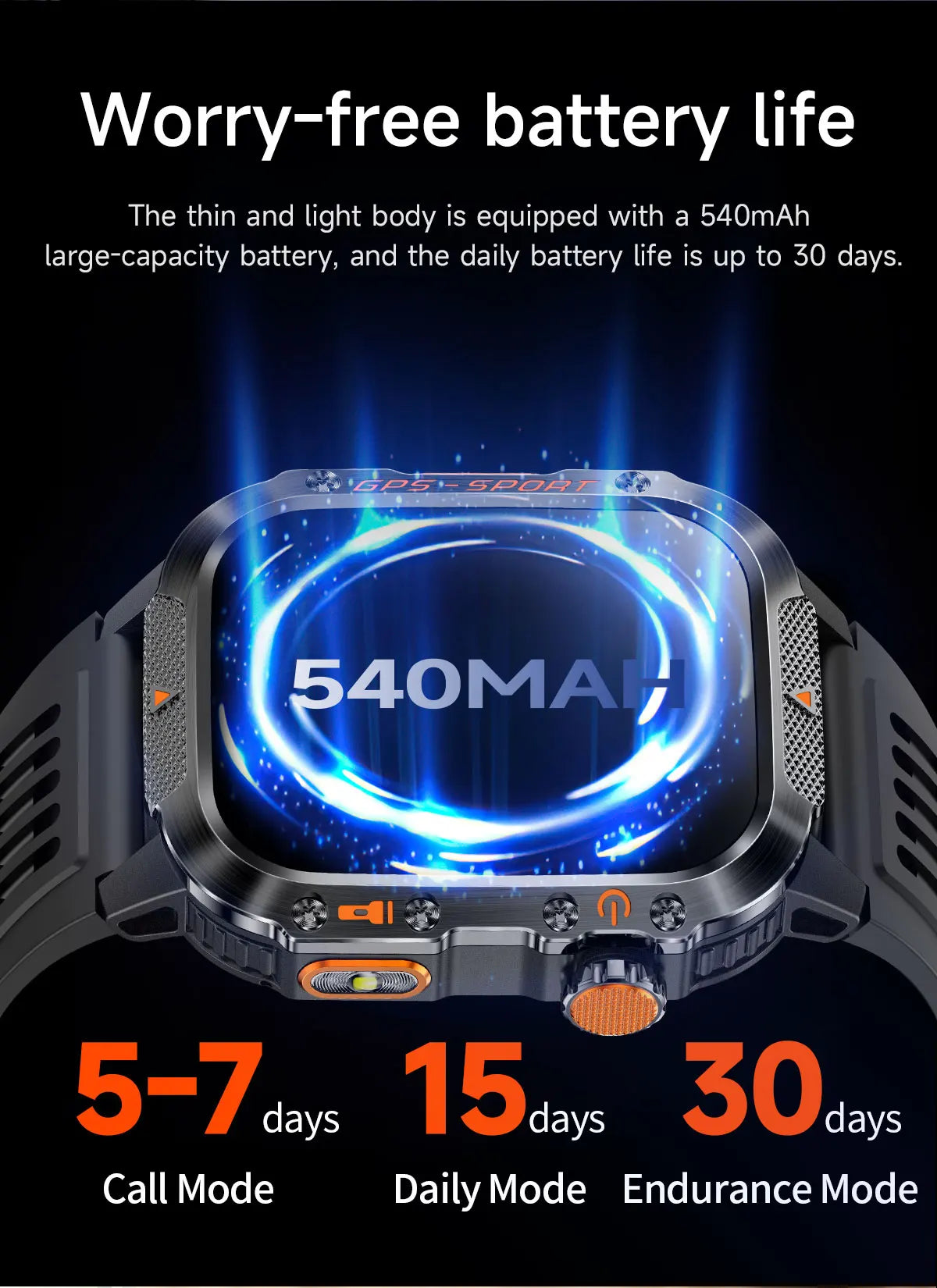 New Military Grade Outdoor GPS Smart Watches Men Compass
