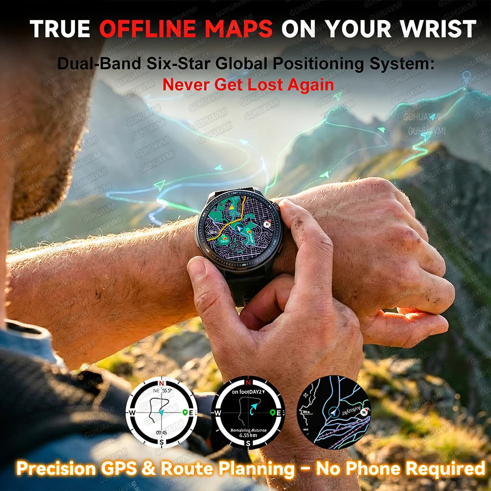NEW 4G Memory GPS Offline Map Position Smart Watch Sports